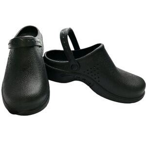 NATURAL UNIFORMS clogs Womens 9 black EUC slip on heel strap Ultralite nursing